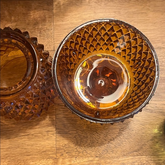 Amber Diamond Pattern Fairy Lamp - Picture 3 of 4